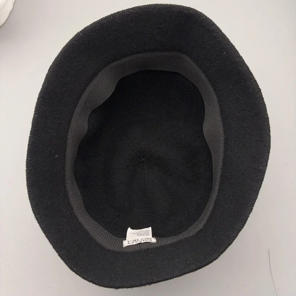 Badgley Mischka Hat Cloche Womens One Size Black Wool Felt Floral 20s Style